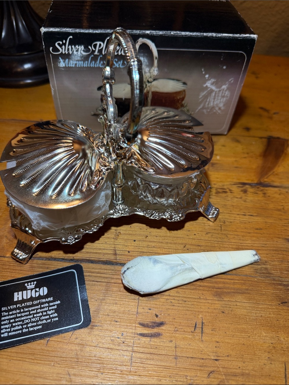 HUGO Silver-Plated Double Marmalade Set with Handle